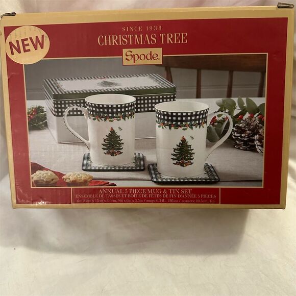 Spode Other - Spode Christmas Tree 2024 Annual 5-Piece Mug & Tin Set Holiday Gift